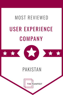 The Manifest Most Reviewed User Experience Company, Pakistan badge
