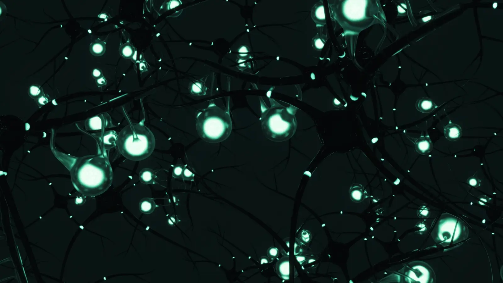 AI development services: glowing network of connected neurons