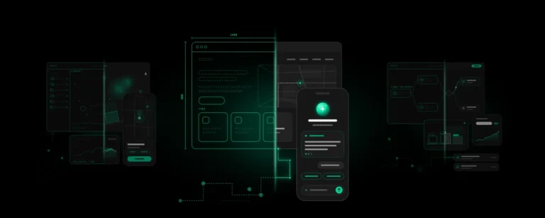 Claude Code WordPress: blueprint sketches of a web app, GIS map and AI workflow turning into finished designs